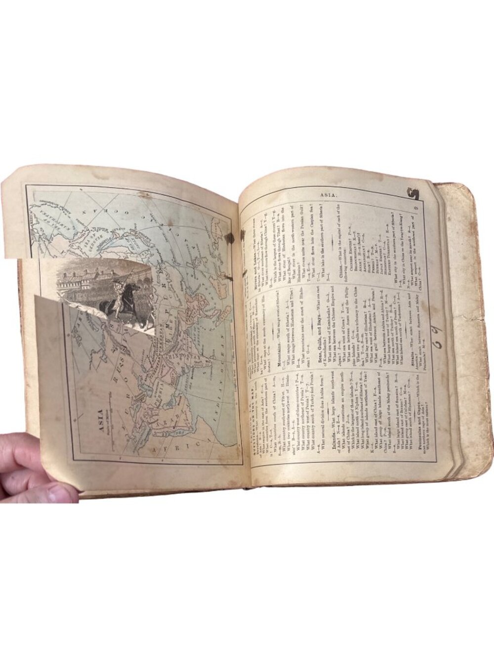 Colton's New Introductory Geography 1875 Hardback Book Read D. D. Merrill Damage - Picture 3 of 16